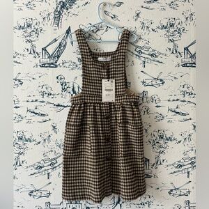 NWT - Zara pinafore dress. Never worn. Brown gingham.